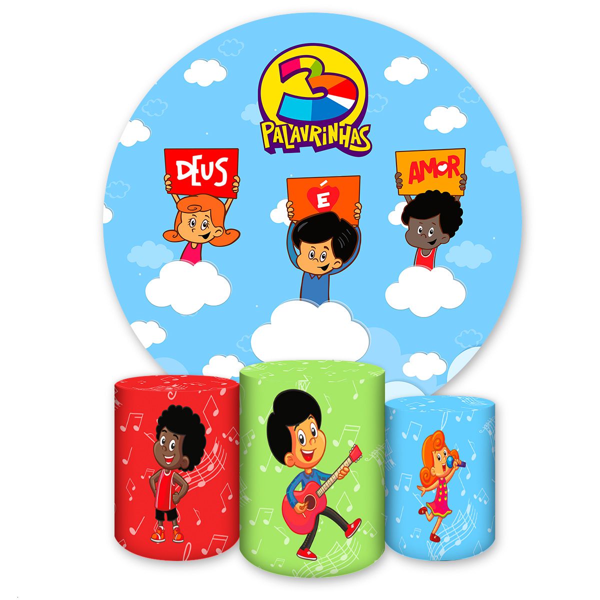 Kit 4 Capas Tema 3 Palavrinhas 7126 - Kit 4 Capas 7126 - Painel Festivo