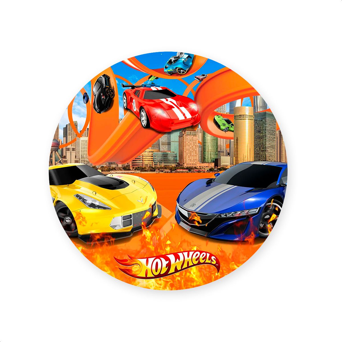 Capa Painel Redondo Sublimados Tema Hotwheels 979 ... - Painel Festivo