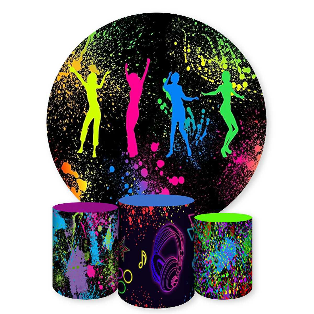 Kit 4 peças Full Tema Neon 987 - Kit 4 peças Full Tema Neon 987 - Painel Festivo