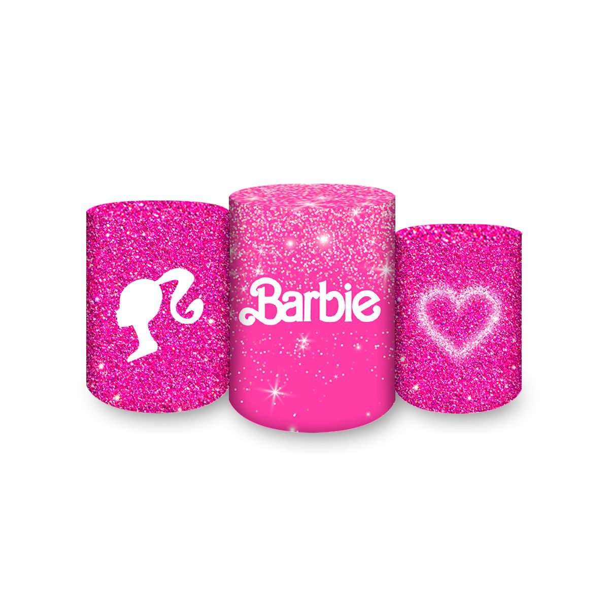 Trio Capas Cilindros Sublimados Tema Barbie 2062 -... - Painel Festivo