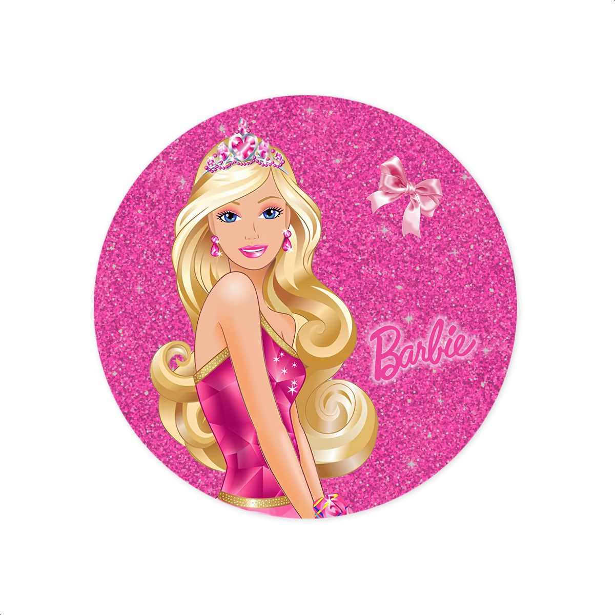Capa Painel Redondo Sublimados Tema Barbie 4521 - ... - Painel Festivo