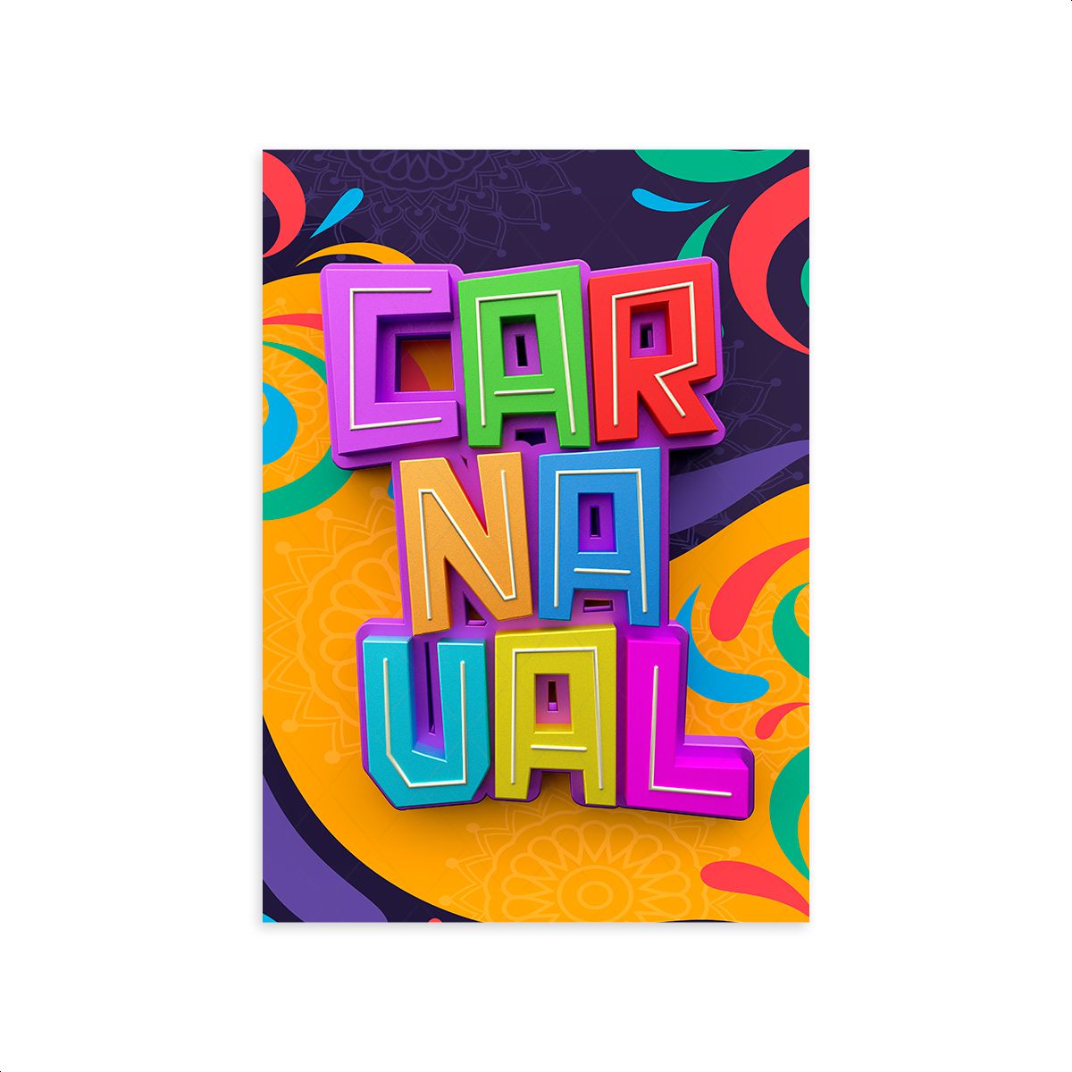 Capa Painel Retangular Sublimado Tema Carnaval 257... - Painel Festivo