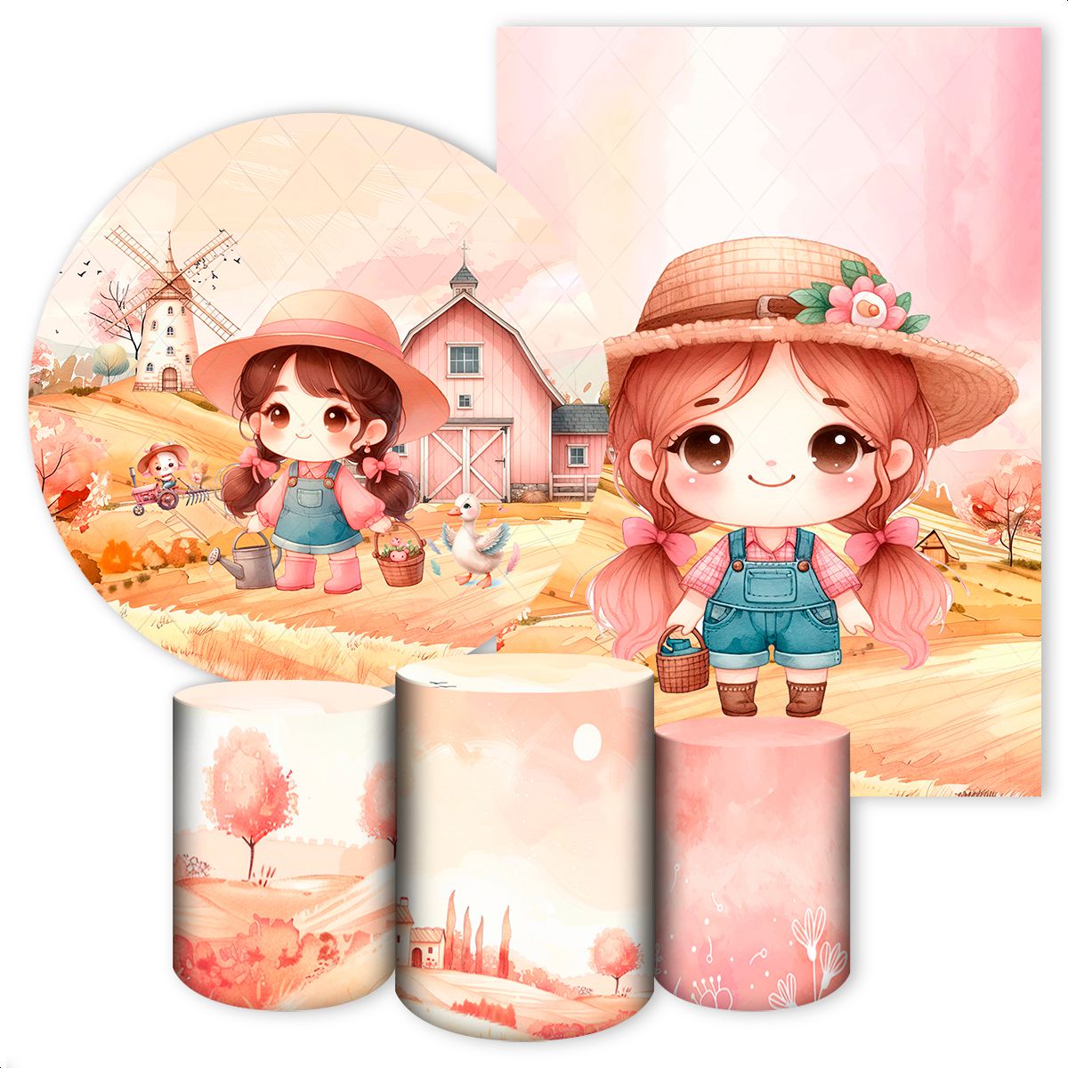 Kit 5 Peças Capa Redonda ... - Painel Festivo
