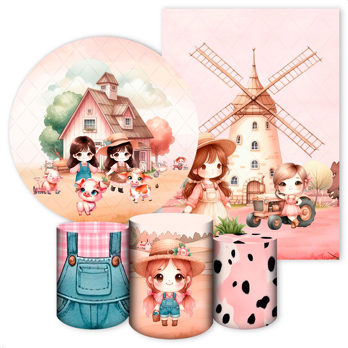 Kit 5 Peças Capa Redonda ... - Painel Festivo