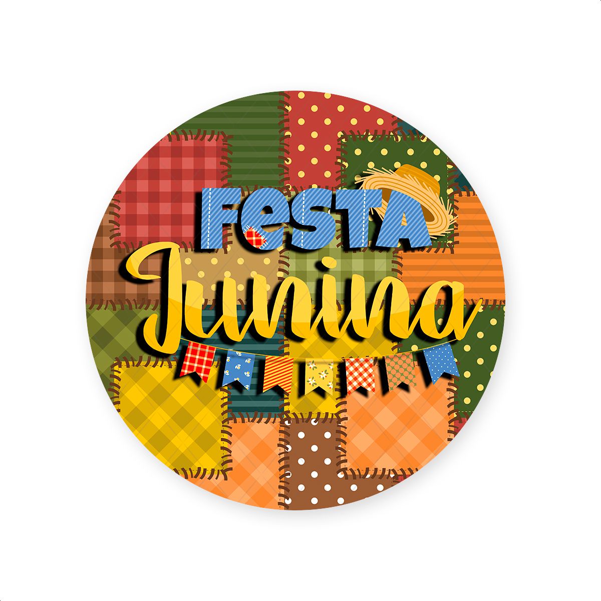 Capa Painel Redondo Sublimados Tema Festa junina 2... - Painel Festivo