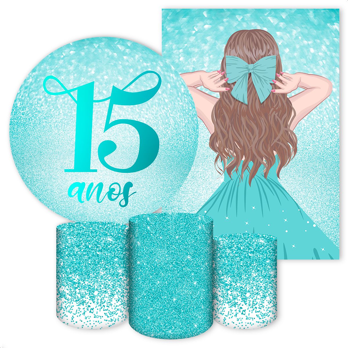 KIT 5 CAPAS 15 ANOS - 374 - KIT 5 CAPAS 374 - Painel Festivo