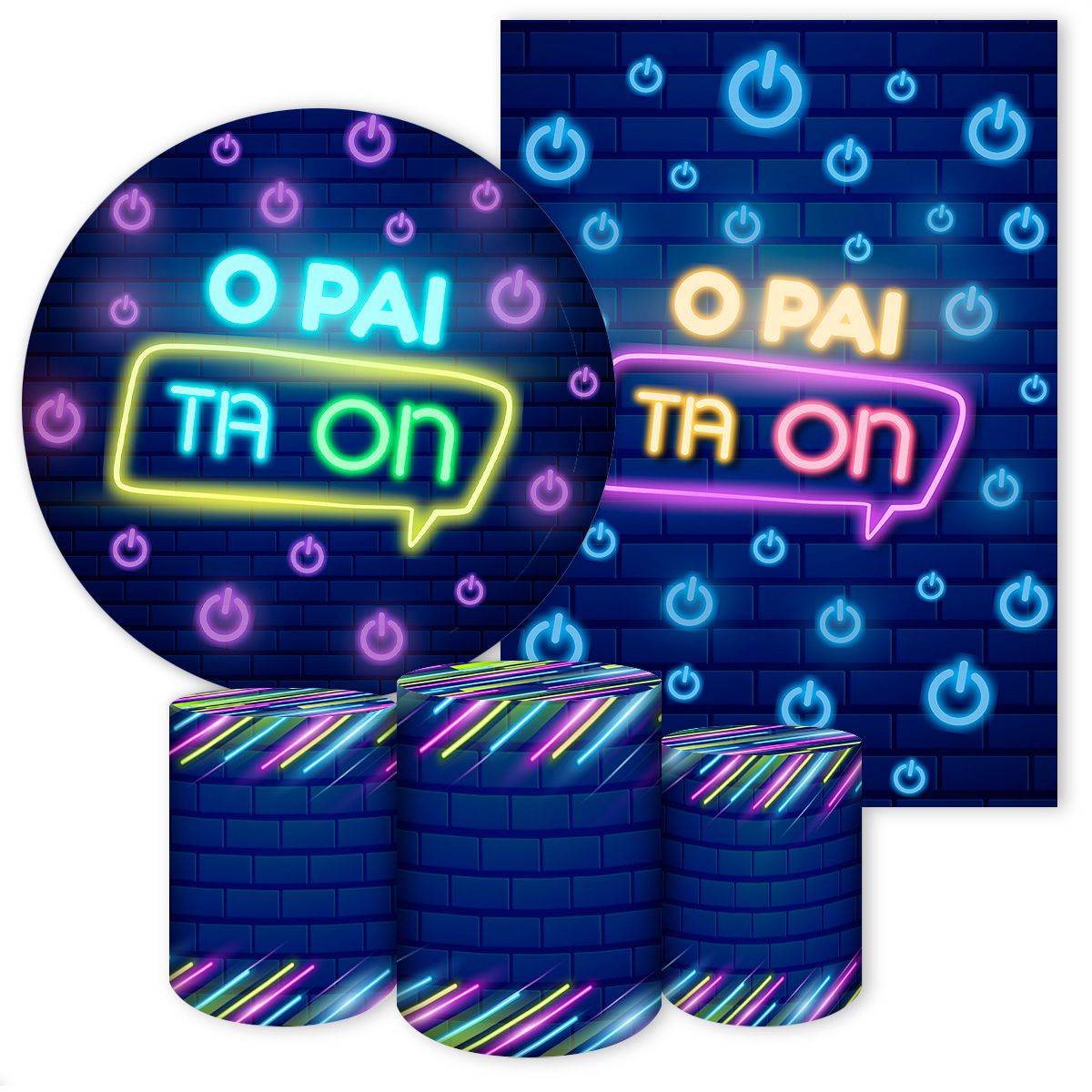 KIT 5 CAPAS ANIVERSÁRIO E HAPPY BIRTHDAY - 7047 - KIT 5 CAPAS 7047 - Painel Festivo