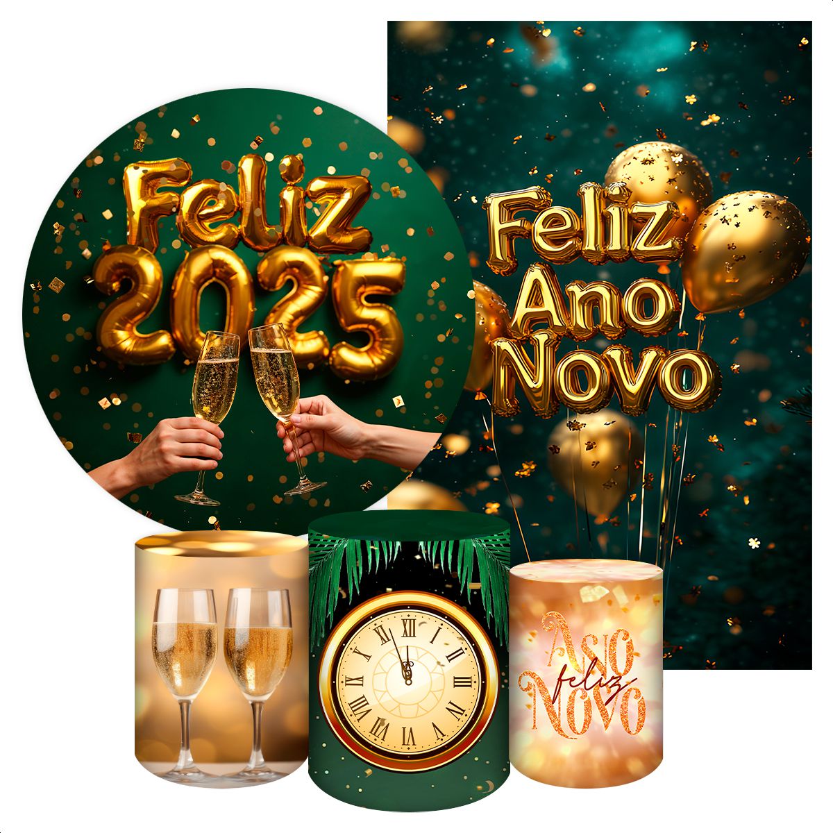 KIT 5 CAPAS ANO NOVO - 2056 - KIT 5 CAPAS 2056 - Painel Festivo