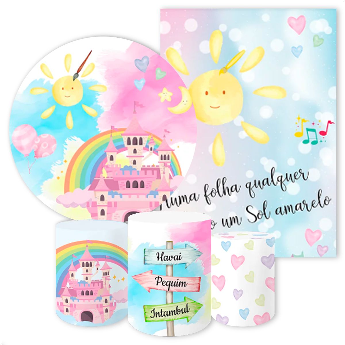 KIT 5 CAPAS ARCO IRIS - 282 - KIT 5 CAPAS 282 - Painel Festivo