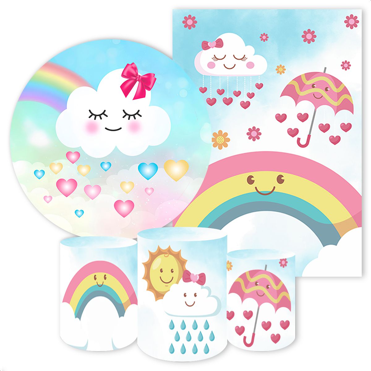 KIT 5 CAPAS ARCO IRIS - 4037 - KIT 5 CAPAS 4037 - Painel Festivo