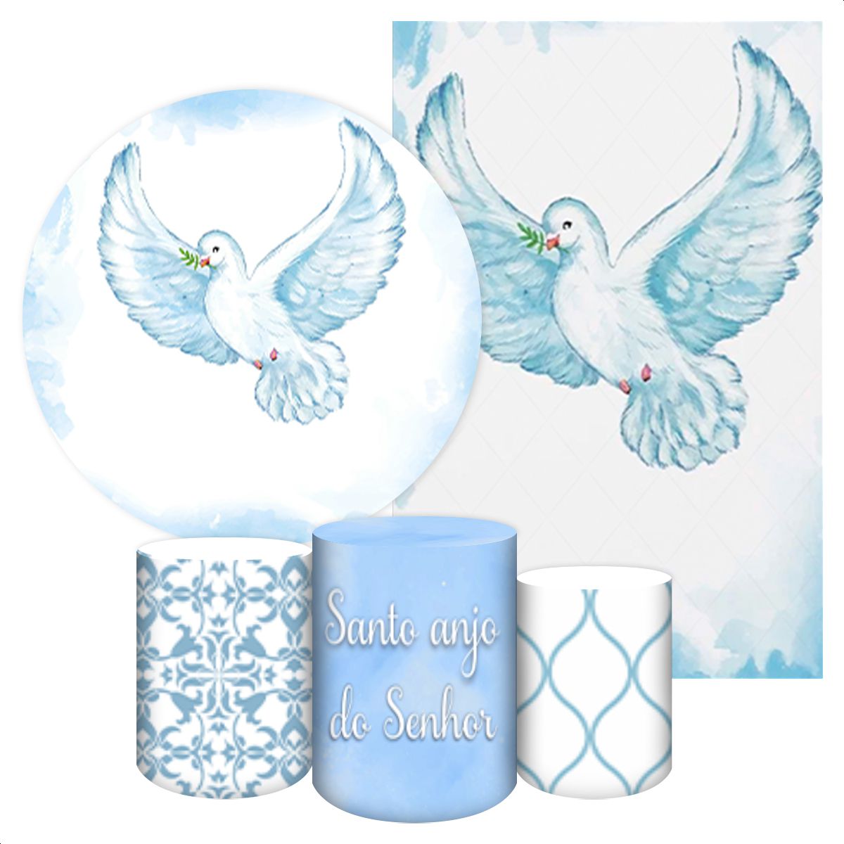 KIT 5 CAPAS BATIZADO e CRISMA - 361 - KIT 5 CAPAS 361 - Painel Festivo