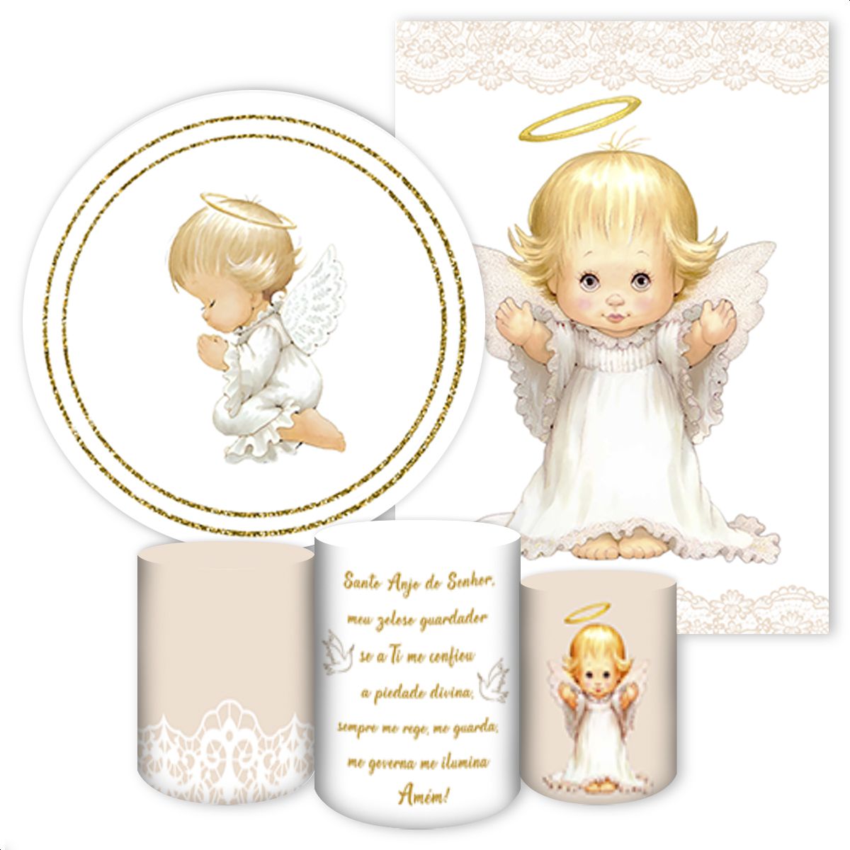 KIT 5 CAPAS BATIZADO e CRISMA - 1692 - KIT 5 CAPAS 1692 - Painel Festivo