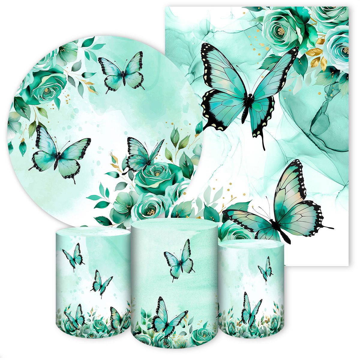 KIT 5 CAPAS BORBOLETA - 4654 - KIT 5 CAPAS 4654 - Painel Festivo