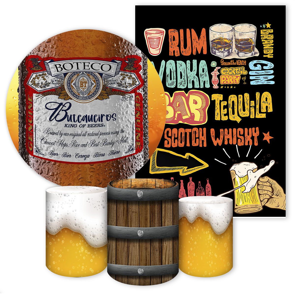 KIT 5 CAPAS BOTECO - 2742 - KIT 5 CAPAS 2742 - Painel Festivo