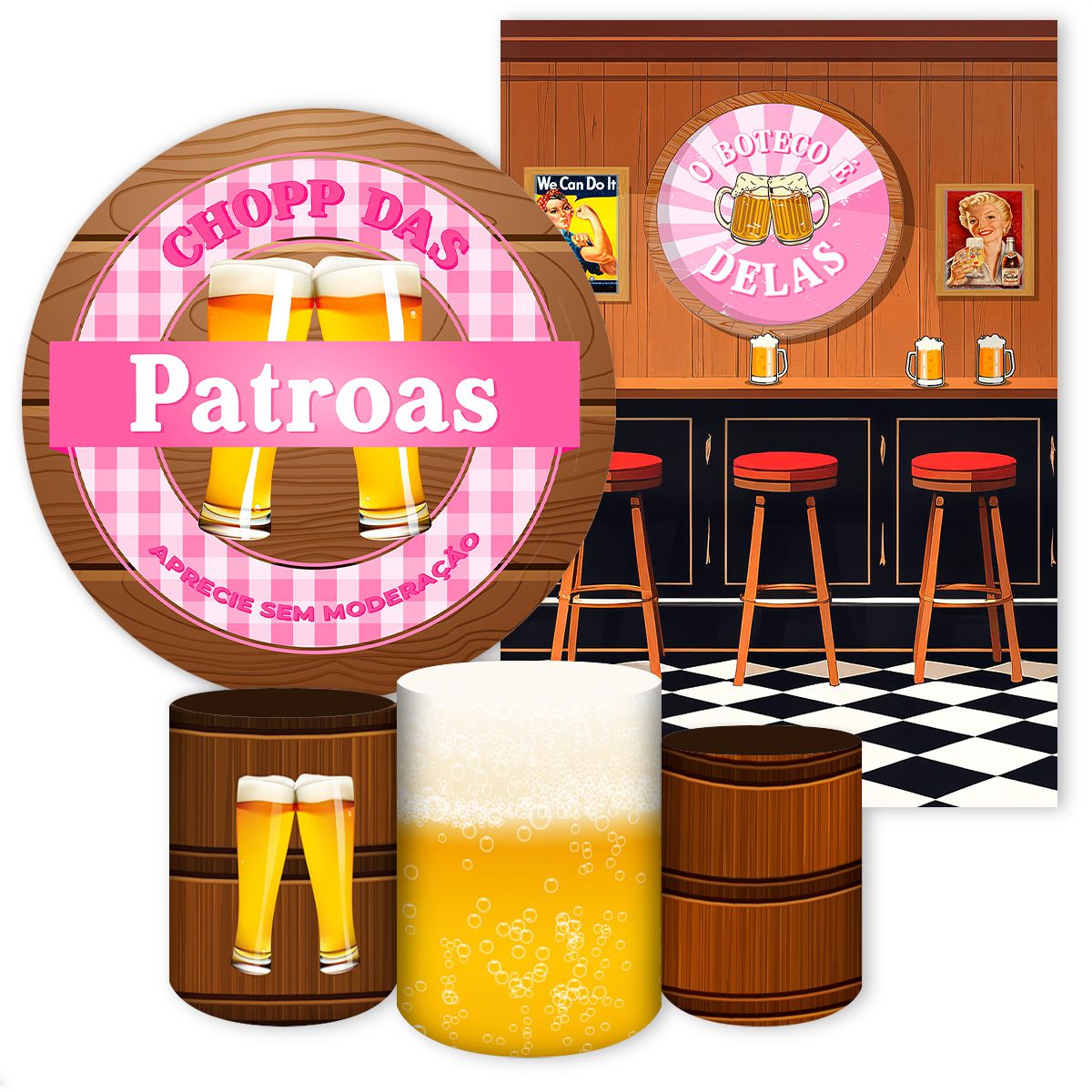 KIT 5 CAPAS BOTECO - 7028 - KIT 5 CAPAS 7028 - Painel Festivo