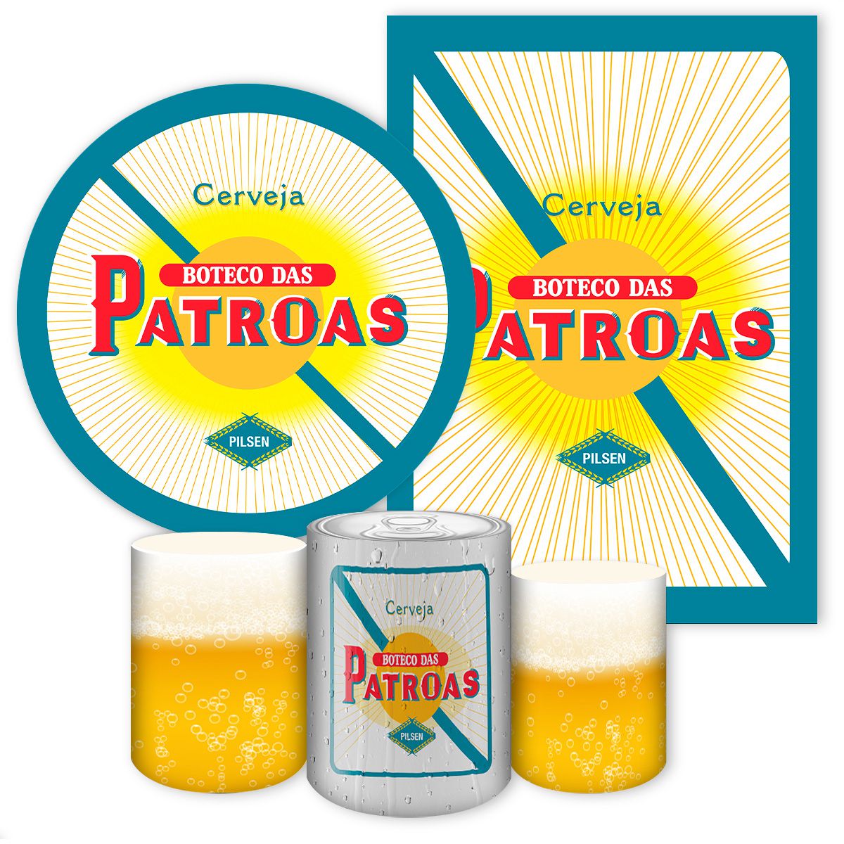 KIT 5 CAPAS BOTECO - 7030 - KIT 5 CAPAS 7030 - Painel Festivo