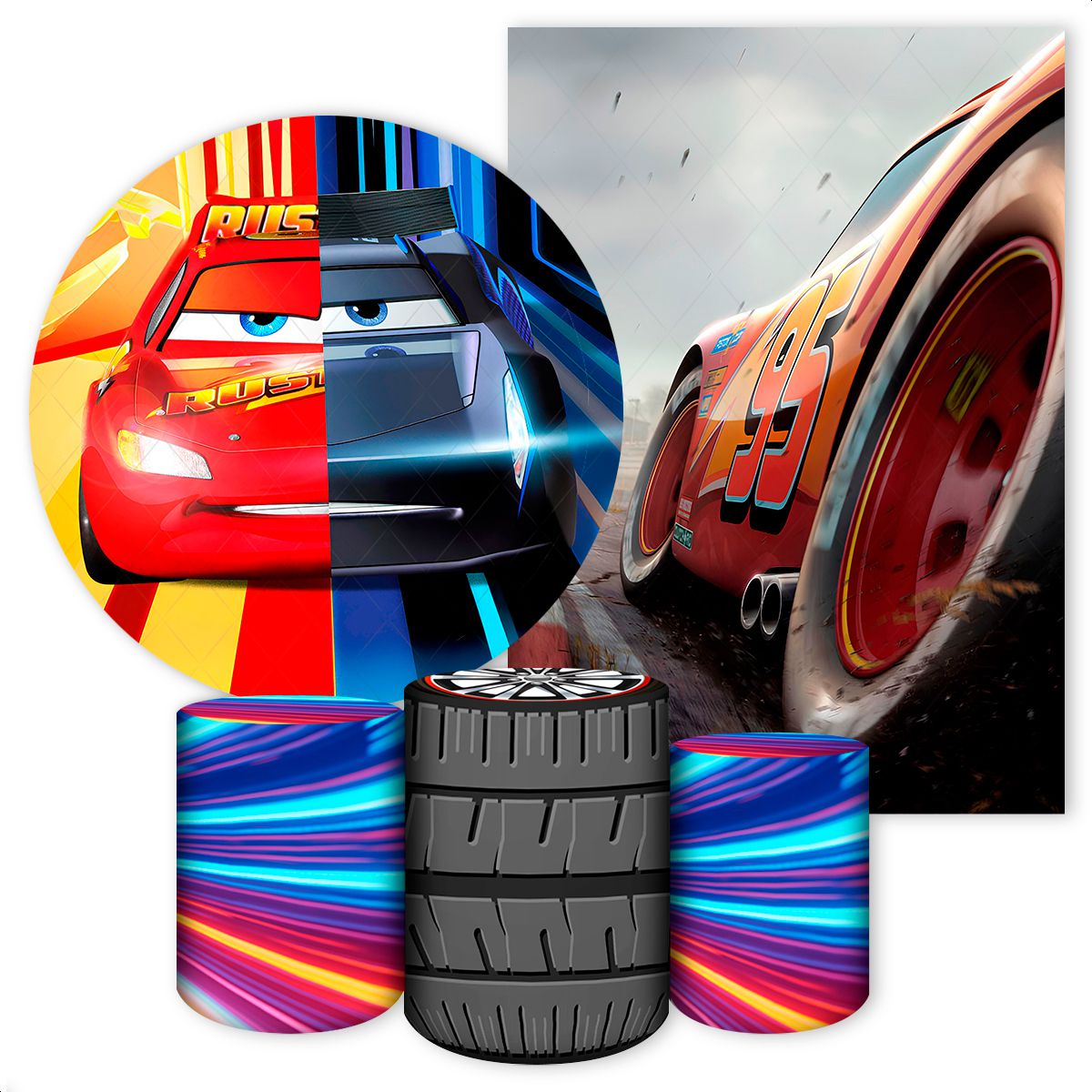 KIT 5 CAPAS CARROS - 2623 - KIT 5 CAPAS 2623 - Painel Festivo