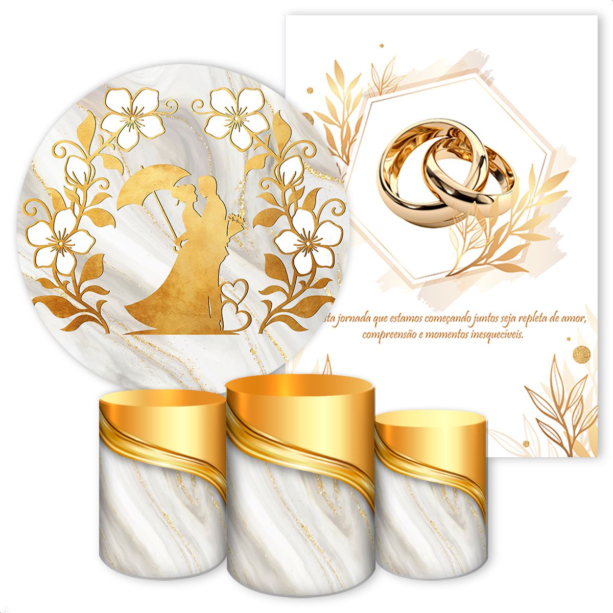 KIT 5 CAPAS CASAMENTO - 2539 - KIT 5 CAPAS 2539 - Painel Festivo