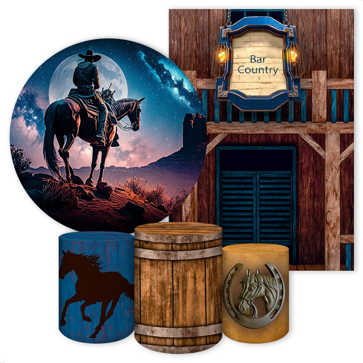 KIT 5 CAPAS CAVALO e COUNTRY - 42 - KIT 5 CAPAS 42 - Painel Festivo