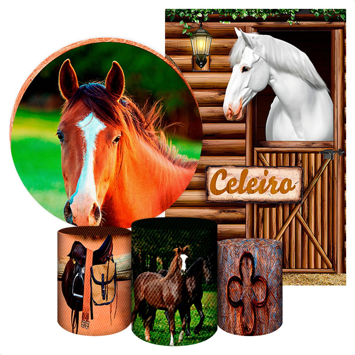 KIT 5 CAPAS CAVALO e COUNTRY - 450 - KIT 5 CAPAS 450 - Painel Festivo