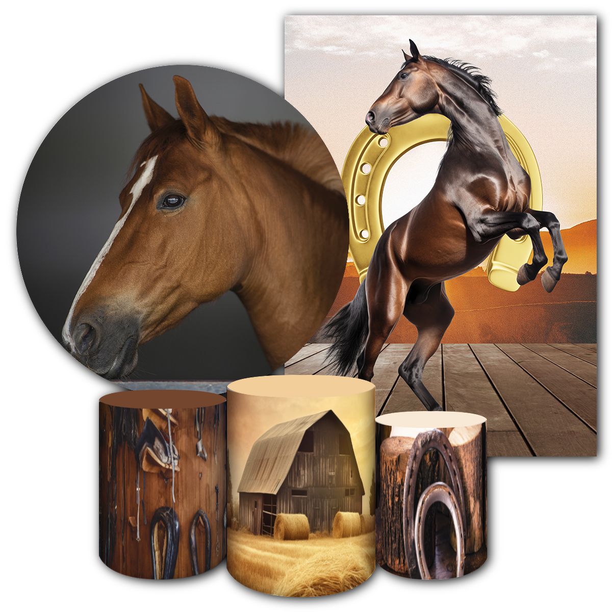 KIT 5 CAPAS CAVALO e COUNTRY - 3102 - KIT 5 CAPAS 3102 - Painel Festivo