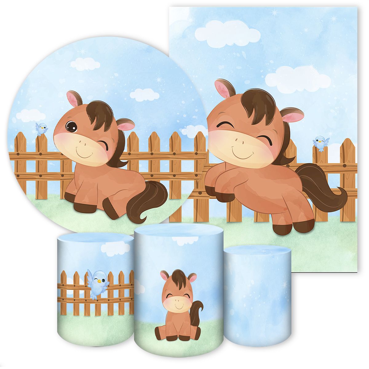 KIT 5 CAPAS CAVALO e COUNTRY - 3105 - KIT 5 CAPAS 3105 - Painel Festivo