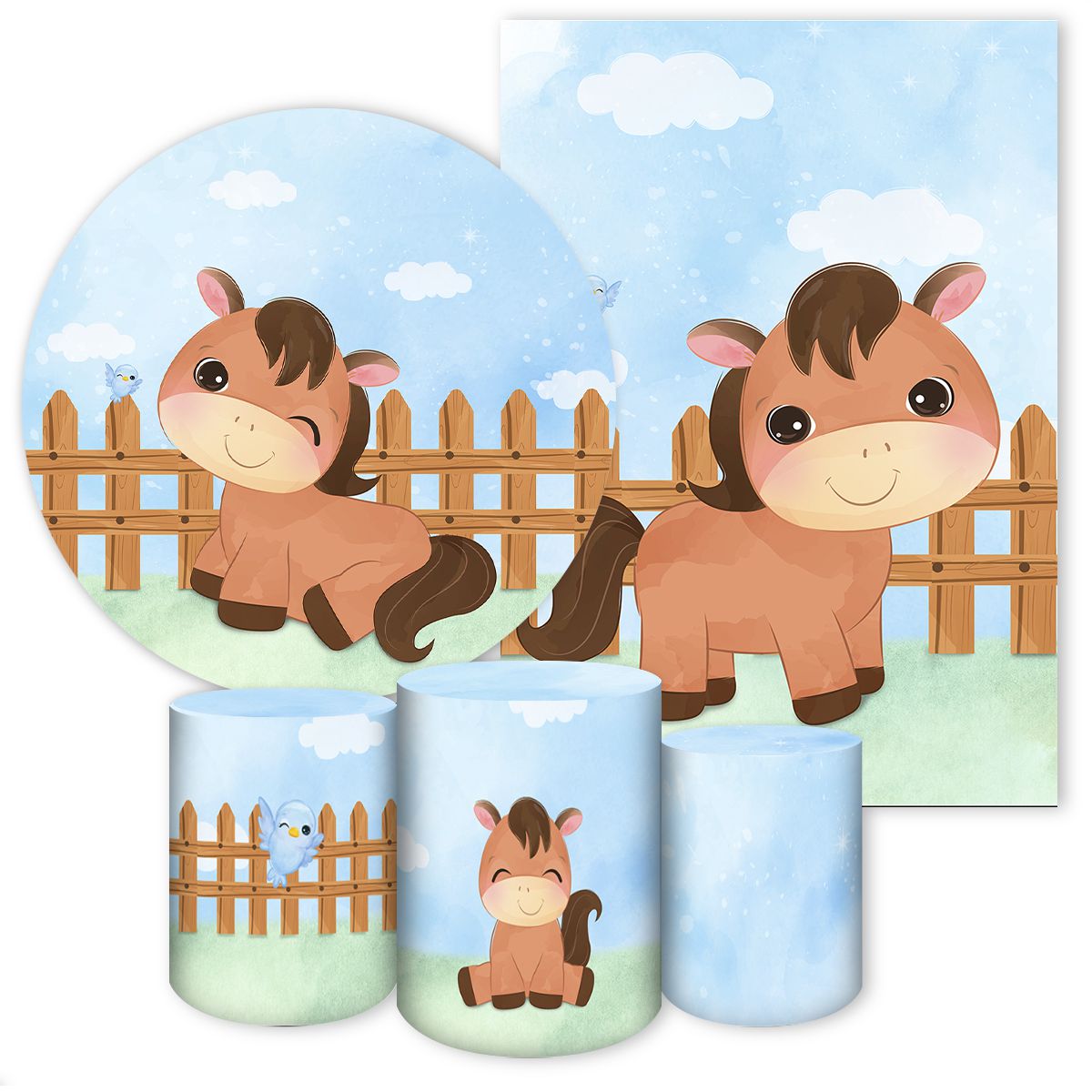 KIT 5 CAPAS CAVALO e COUNTRY - 3106 - KIT 5 CAPAS 3106 - Painel Festivo