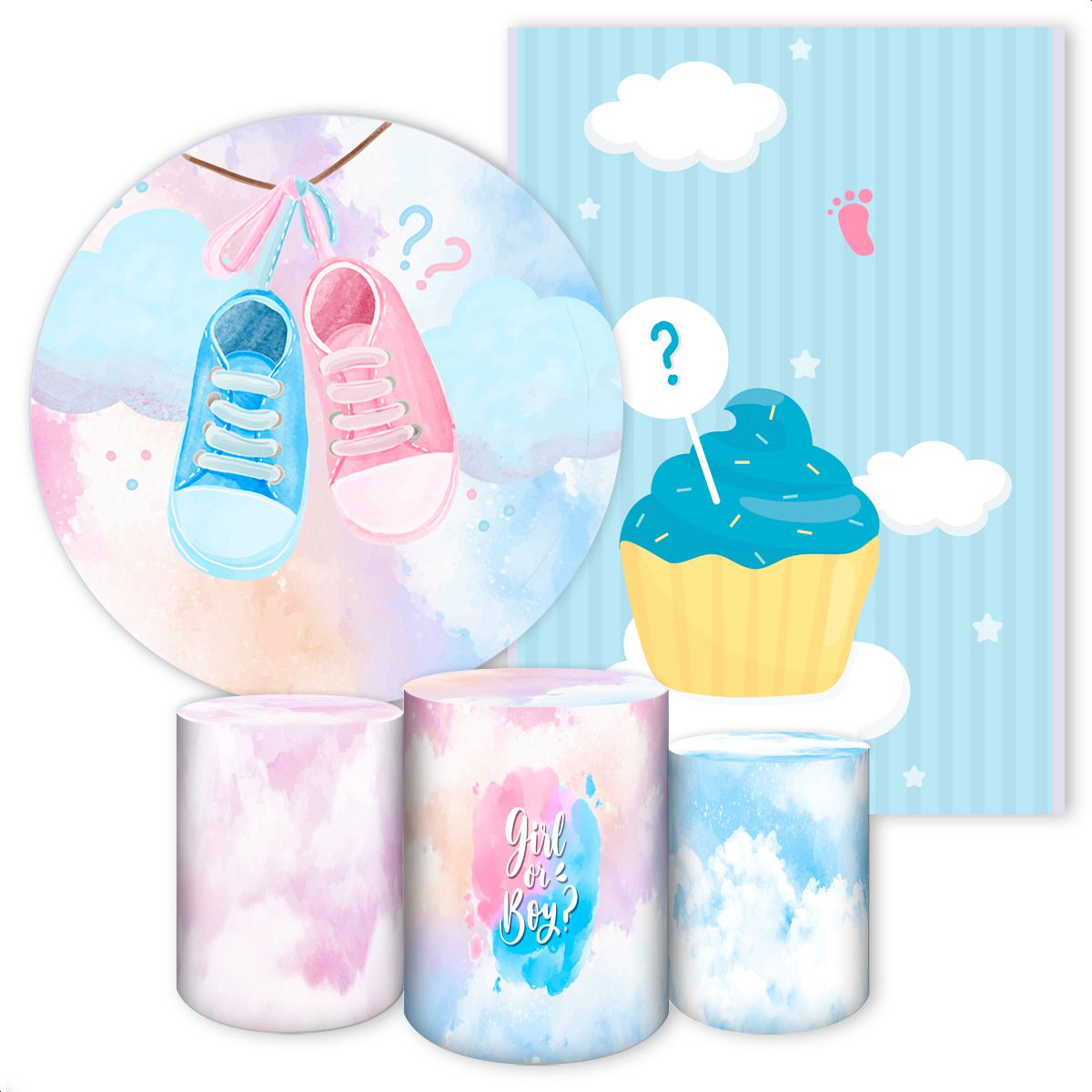 KIT 5 CAPAS CHÁ DE BEBE - 2533 - KIT 5 CAPAS 2533 - Painel Festivo