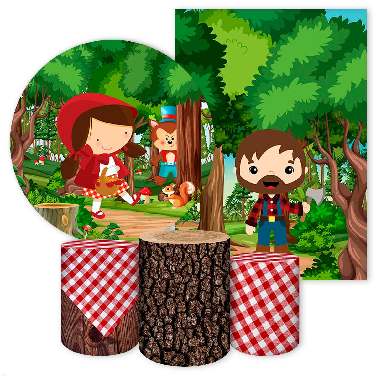 KIT 5 CAPAS CHAPÉUZINHO VERMELHO - 45 - KIT 5 CAPAS 45 - Painel Festivo