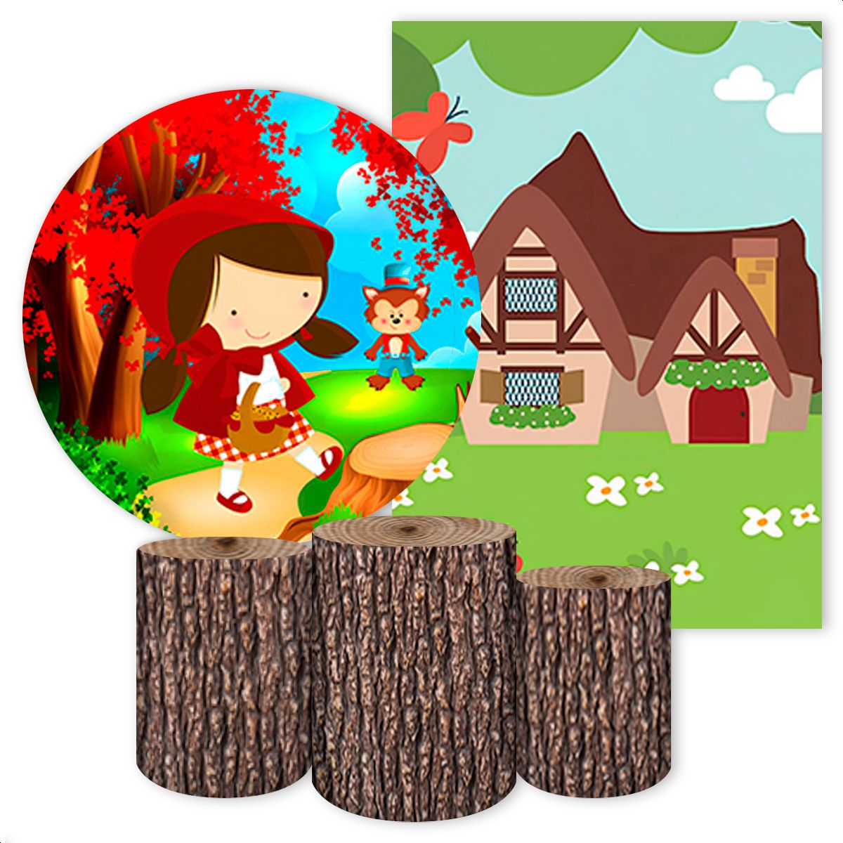 KIT 5 CAPAS CHAPÉUZINHO VERMELHO - 47 - KIT 5 CAPAS 47 - Painel Festivo