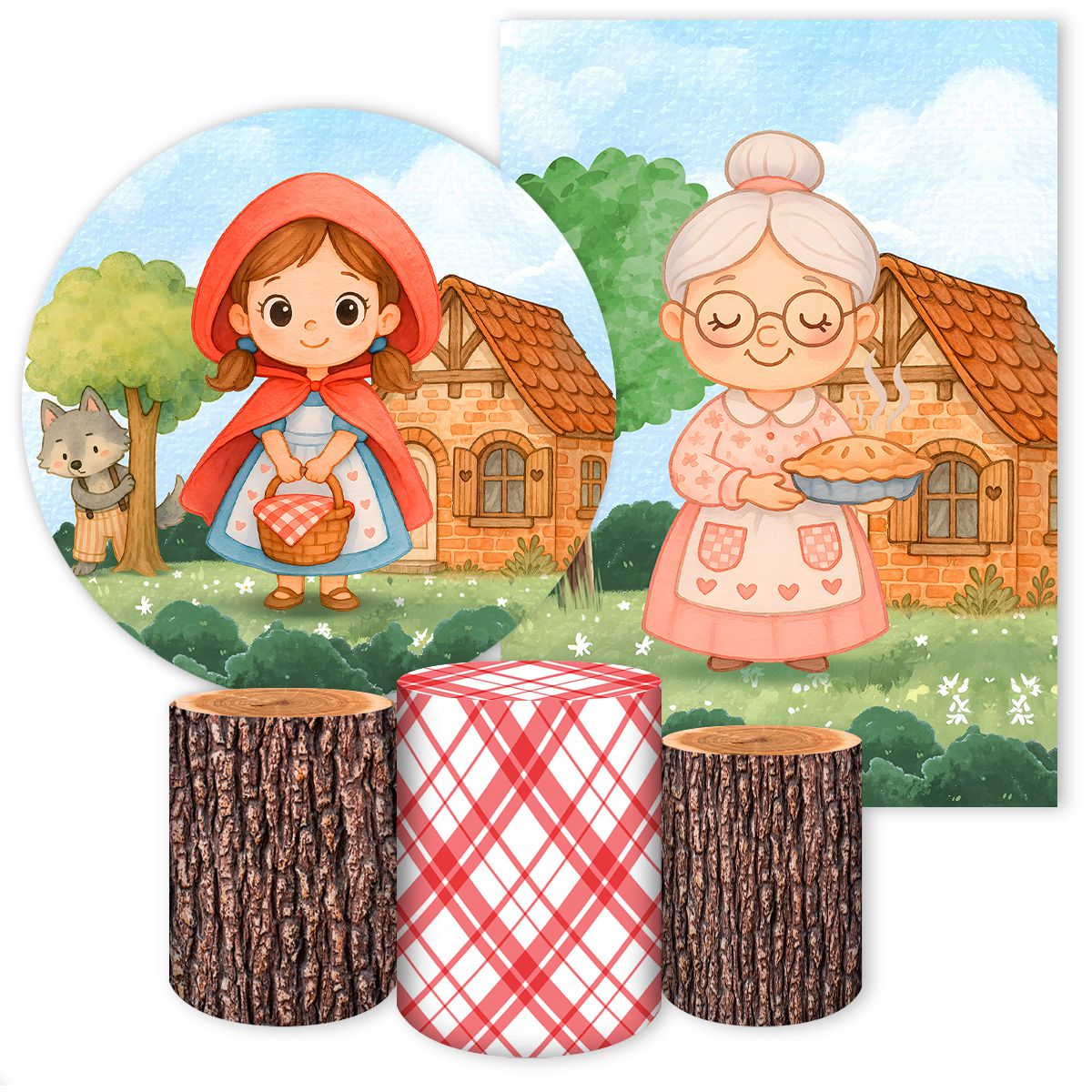 KIT 5 CAPAS CHAPÉUZINHO VERMELHO - 7121 - KIT 5 CAPAS 7121 - Painel Festivo