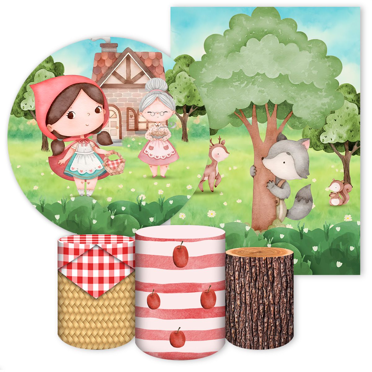 KIT 5 CAPAS CHAPÉUZINHO VERMELHO - 7122 - KIT 5 CAPAS 7122 - Painel Festivo