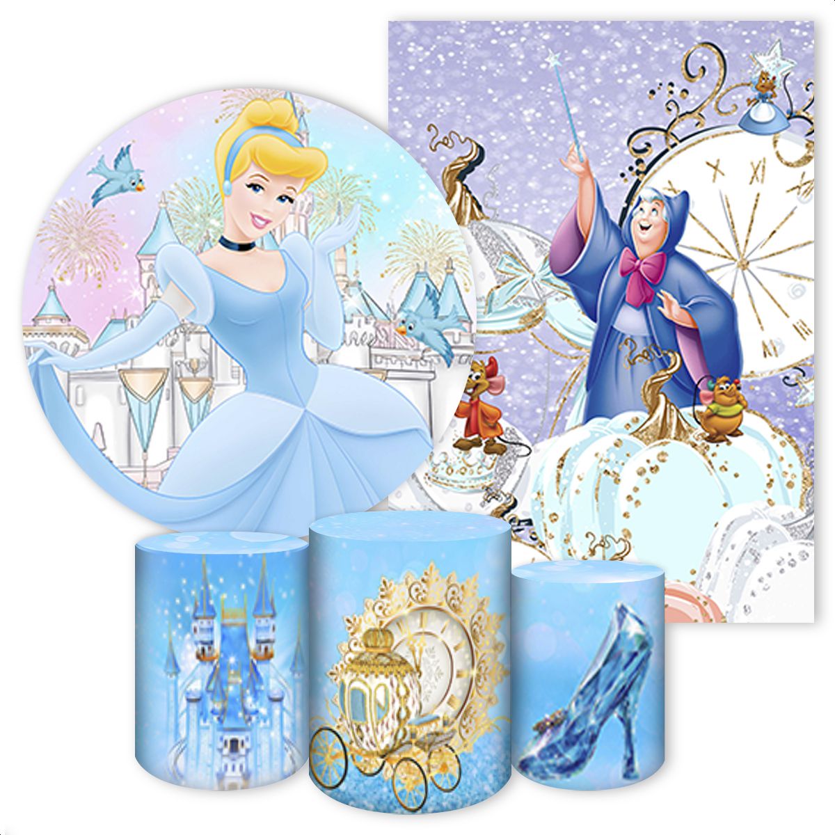 KIT 5 CAPAS CINDERELA - 187 - KIT 5 CAPAS 187 - Painel Festivo