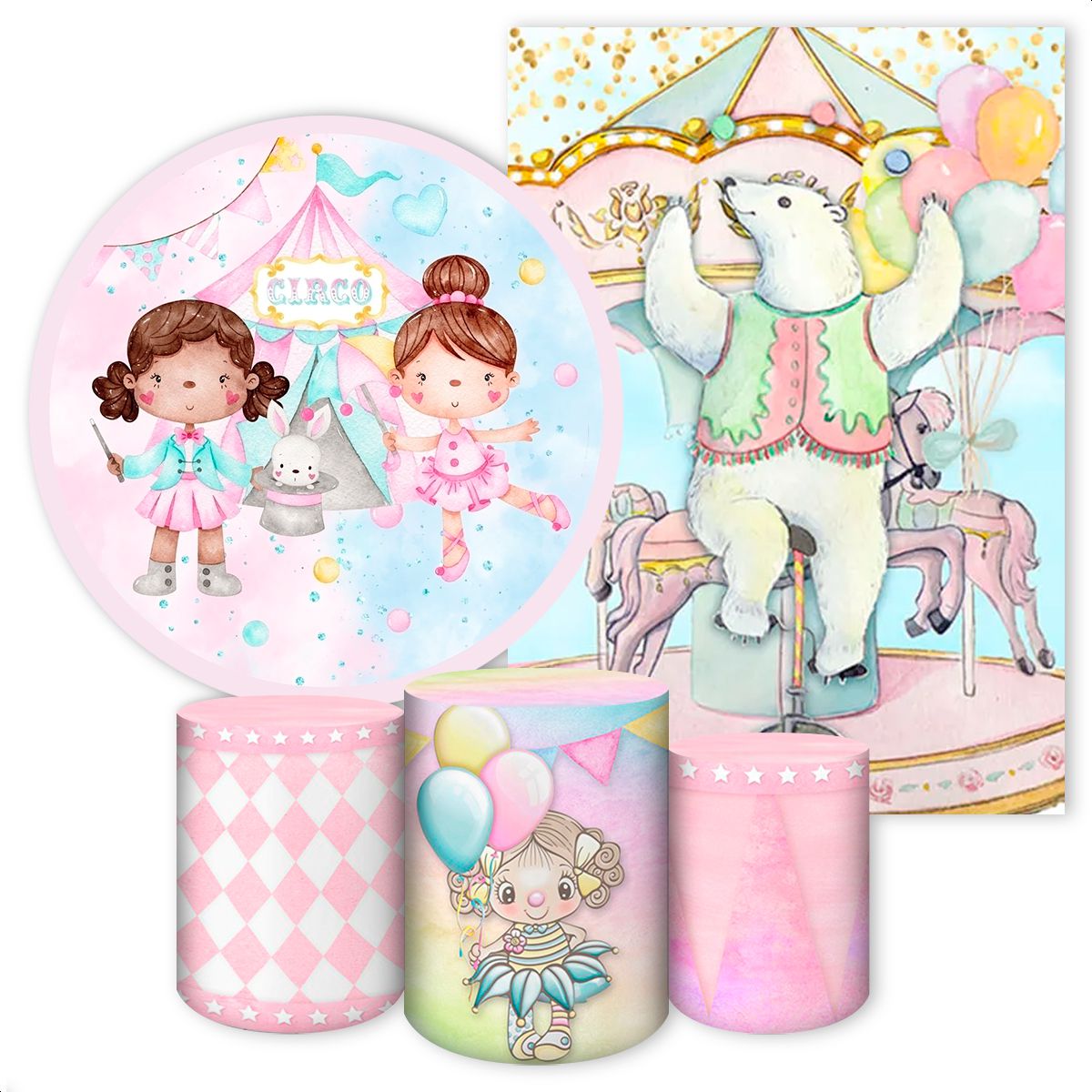 KIT 5 CAPAS CIRCO - 52 - KIT 5 CAPAS 52 - Painel Festivo