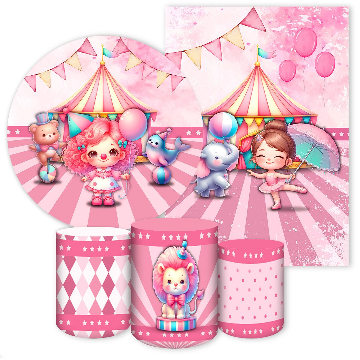 KIT 5 CAPAS CIRCO -7037 - KIT 5 CAPAS 7037 - Painel Festivo