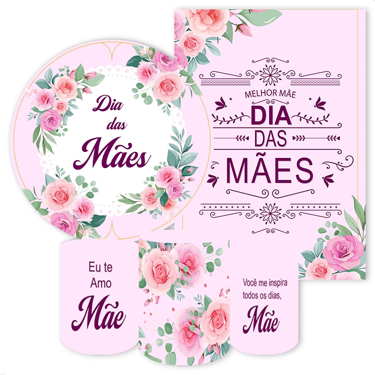 KIT 5 CAPAS DIA DAS MÃES - 402 - KIT 5 CAPAS 402 - Painel Festivo