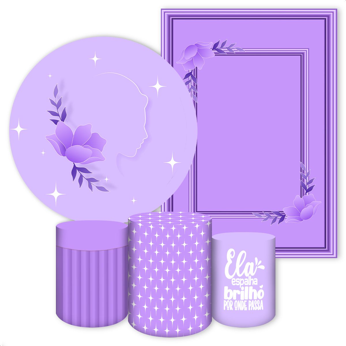 KIT 5 CAPAS DIA DAS MULHERES - 2170 - KIT 5 CAPAS 2170 - Painel Festivo