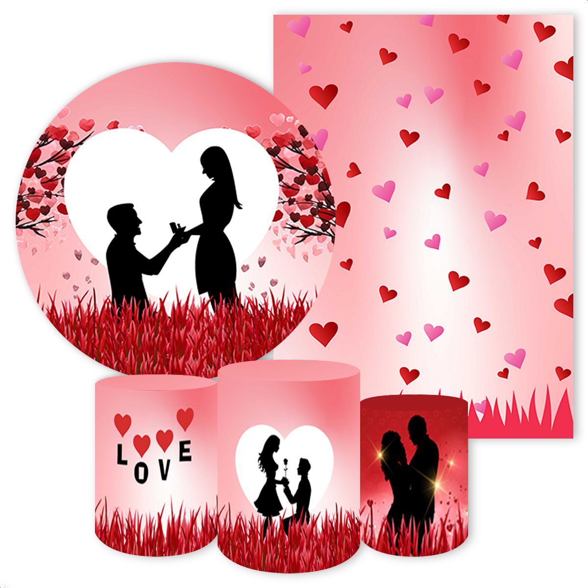 KIT 5 CAPAS DIA DOS NAMORADOS - 407 - KIT 5 CAPAS 407 - Painel Festivo