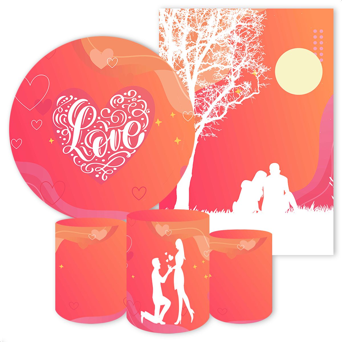 KIT 5 CAPAS DIA DOS NAMORADOS - 408 - KIT 5 CAPAS 408 - Painel Festivo