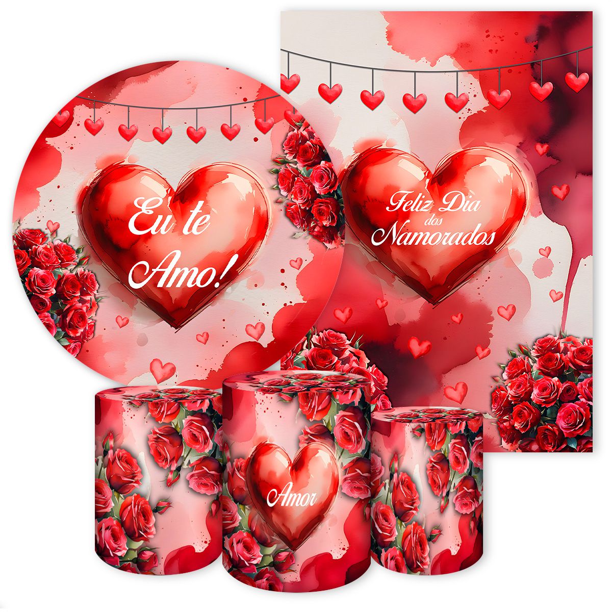 KIT 5 CAPAS DIA DOS NAMORADOS - 7051 - KIT 5 CAPAS 7051 - Painel Festivo