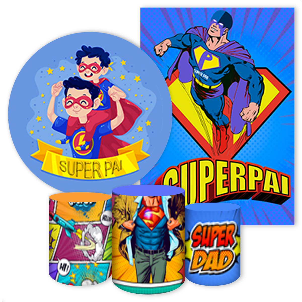 KIT 5 CAPAS DIA DOS PAIS - 2667 - KIT 5 CAPAS 2667 - Painel Festivo