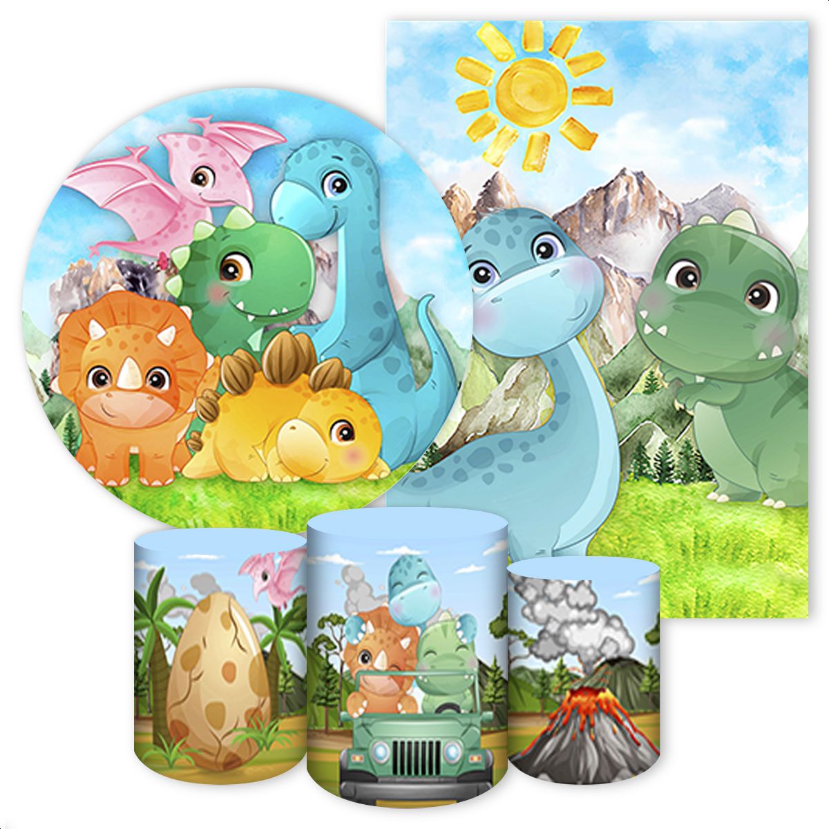 KIT 5 CAPAS DINO BABY - 317 - KIT 5 CAPAS 317 - Painel Festivo