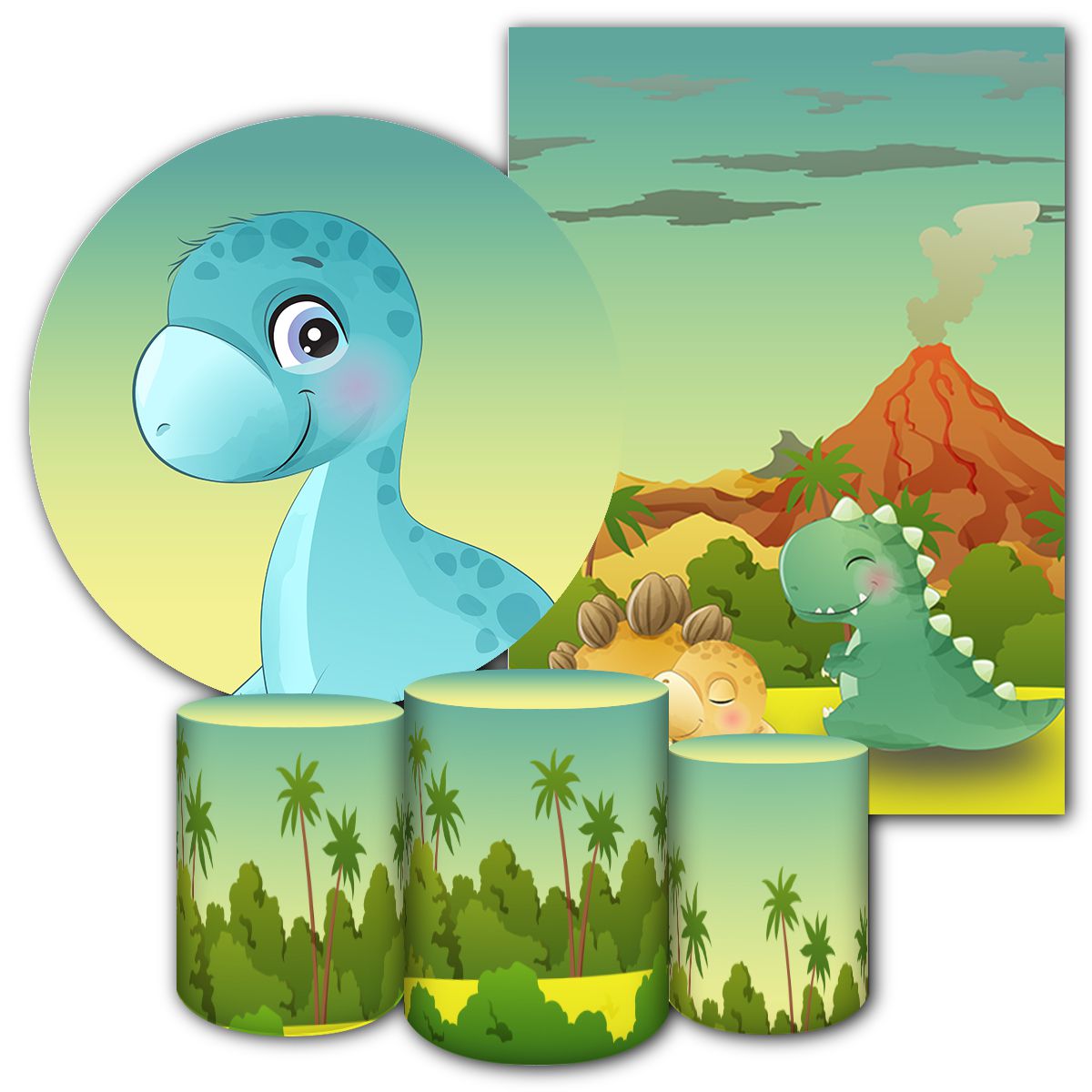 KIT 5 CAPAS DINO BABY - 3107 - KIT 5 CAPAS 3107 - Painel Festivo