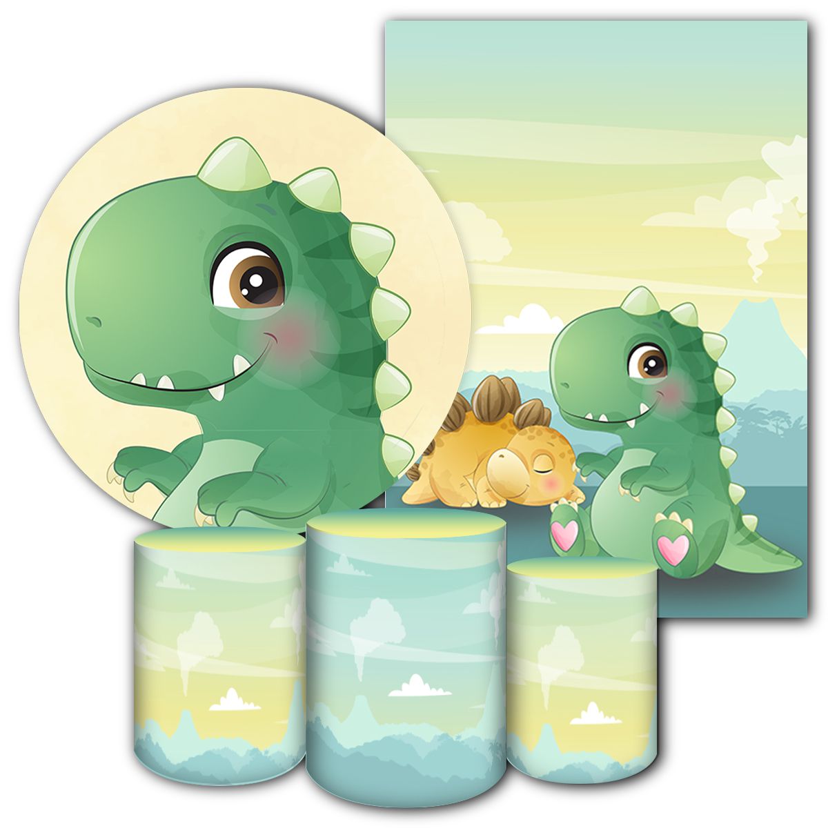KIT 5 CAPAS DINO BABY - 3109 - KIT 5 CAPAS 3109 - Painel Festivo