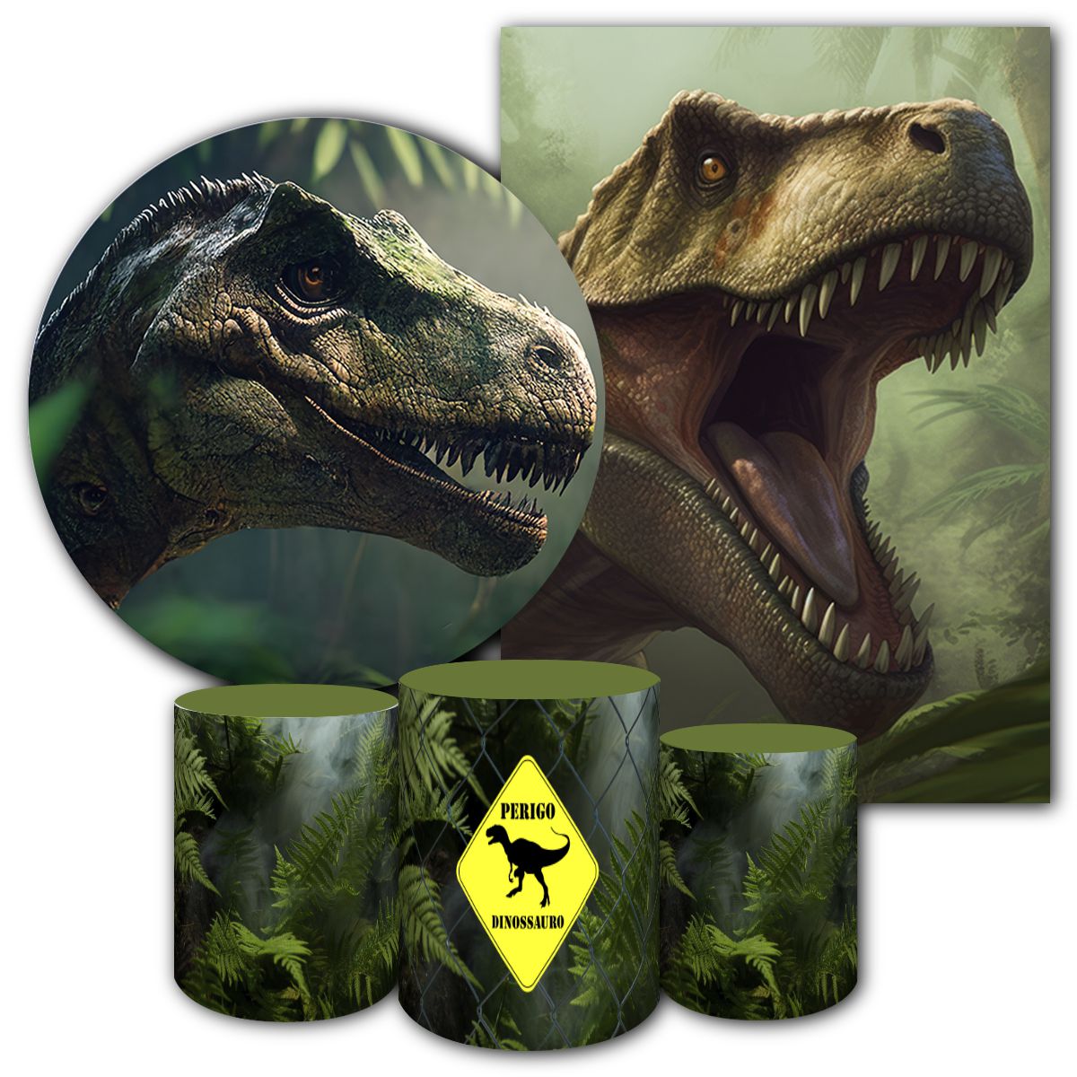 KIT 5 CAPAS DINOSSAURO - 3123 - KIT 5 CAPAS 3123 - Painel Festivo