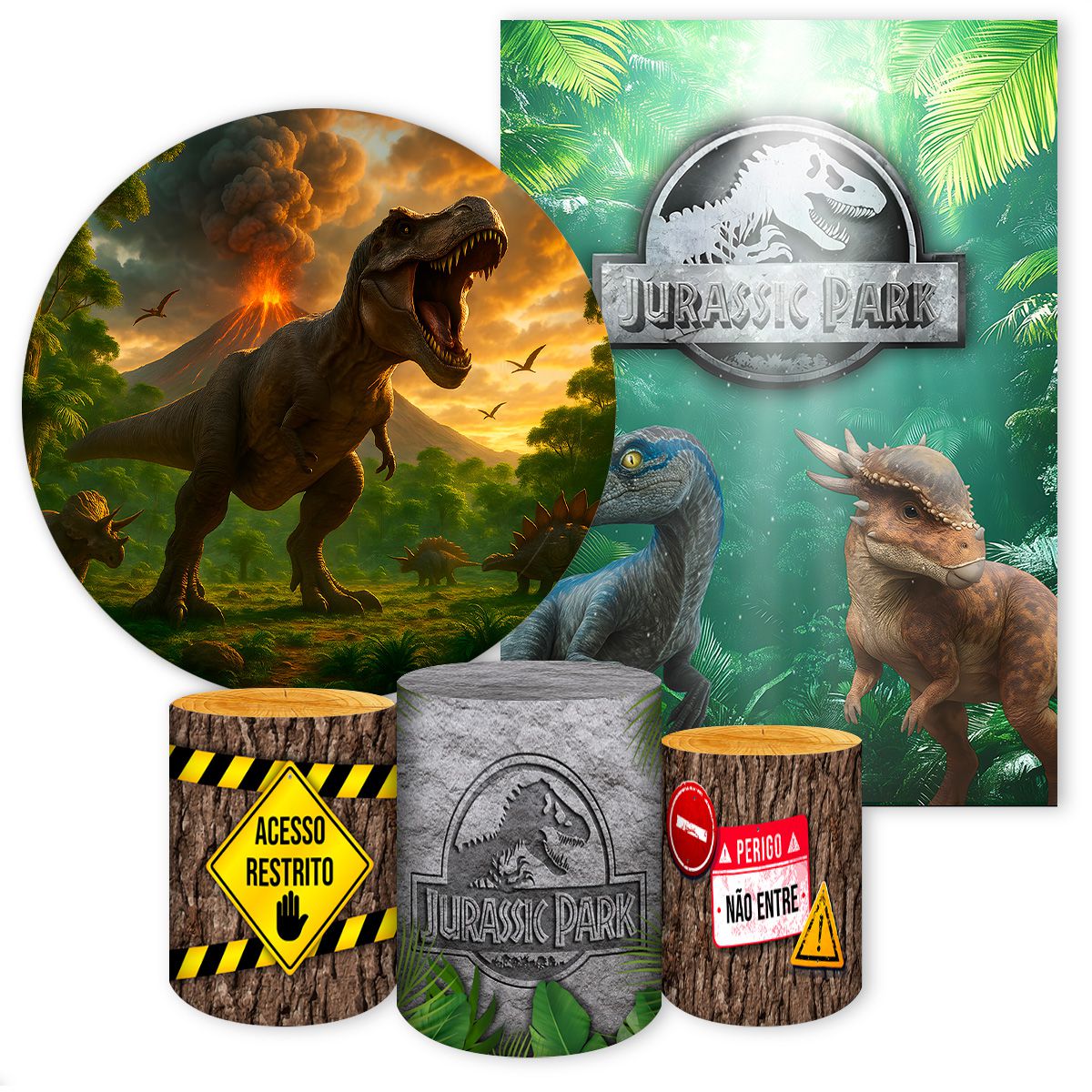 KIT 5 CAPAS DINOSSAURO - 7101 - KIT 5 CAPAS 7101 - Painel Festivo