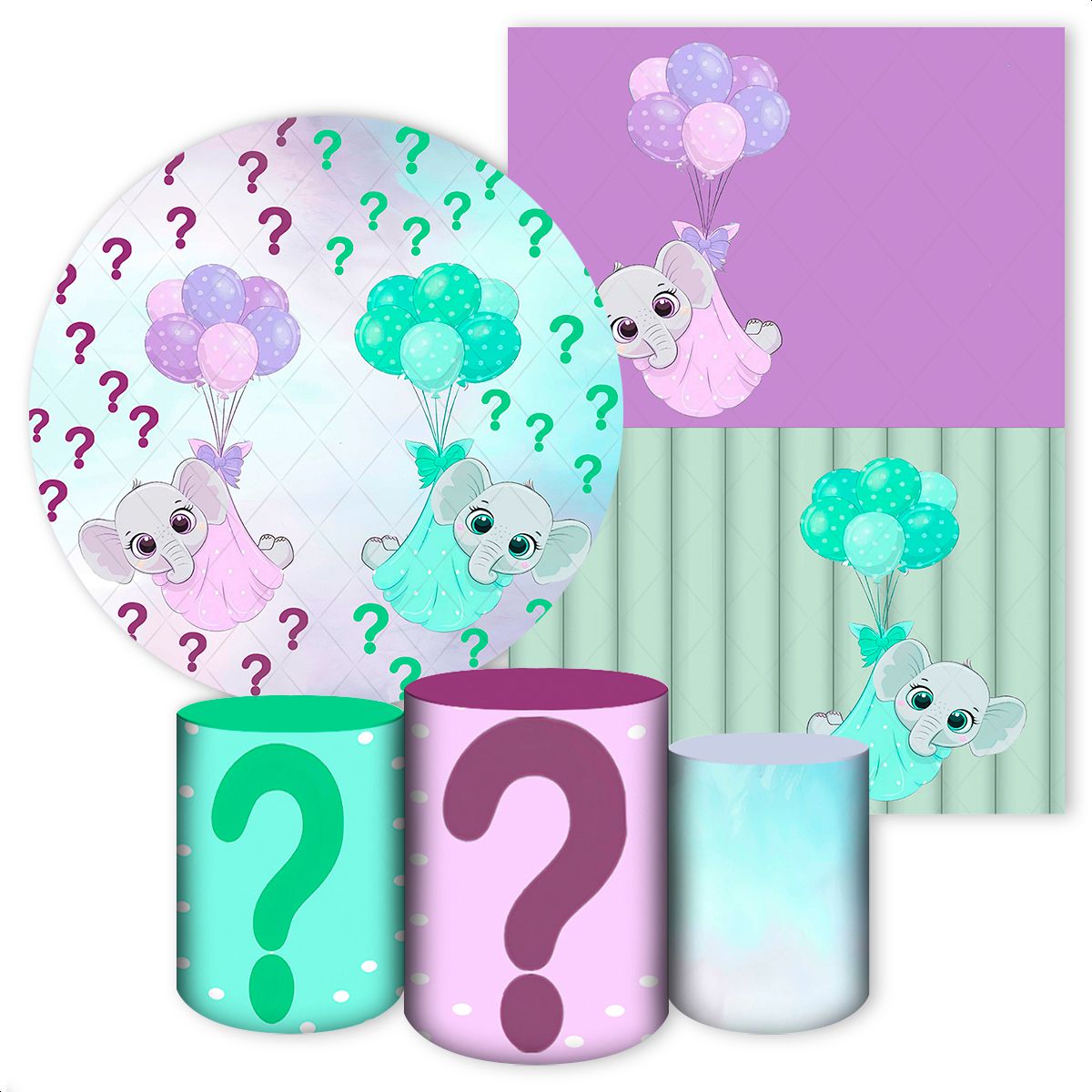 KIT 5 CAPAS ELEFANTINHO - 423 - KIT 5 CAPAS 423 - Painel Festivo