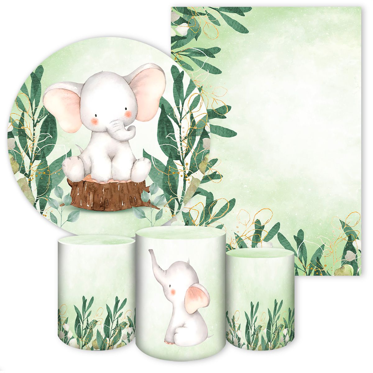 KIT 5 CAPAS ELEFANTINHO - 7114 - KIT 5 CAPAS 7114 - Painel Festivo