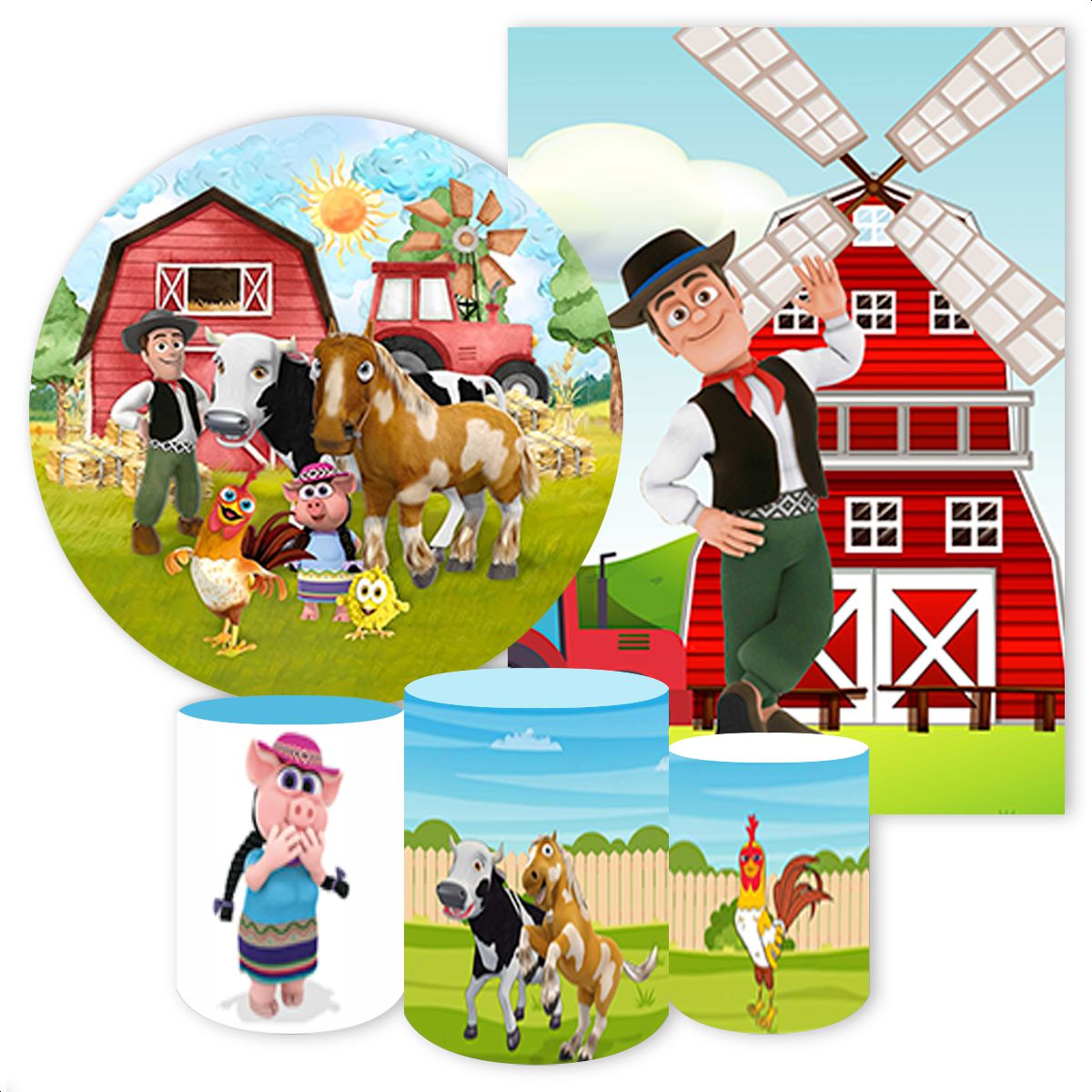 KIT 5 CAPAS FAZENDINHA - 74 - KIT 5 CAPAS 74 - Painel Festivo