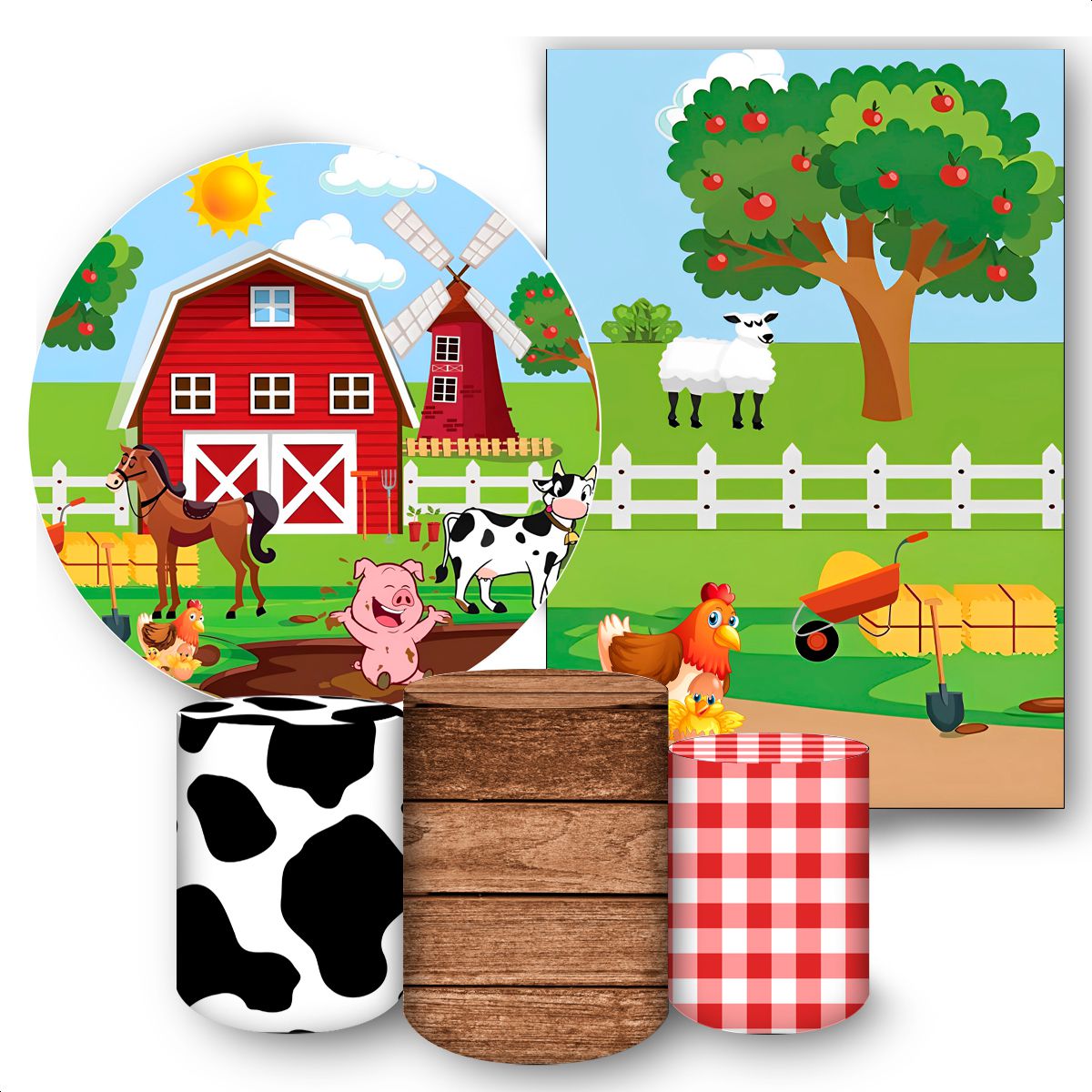 KIT 5 CAPAS FAZENDINHA - 314 - KIT 5 CAPAS 314 - Painel Festivo